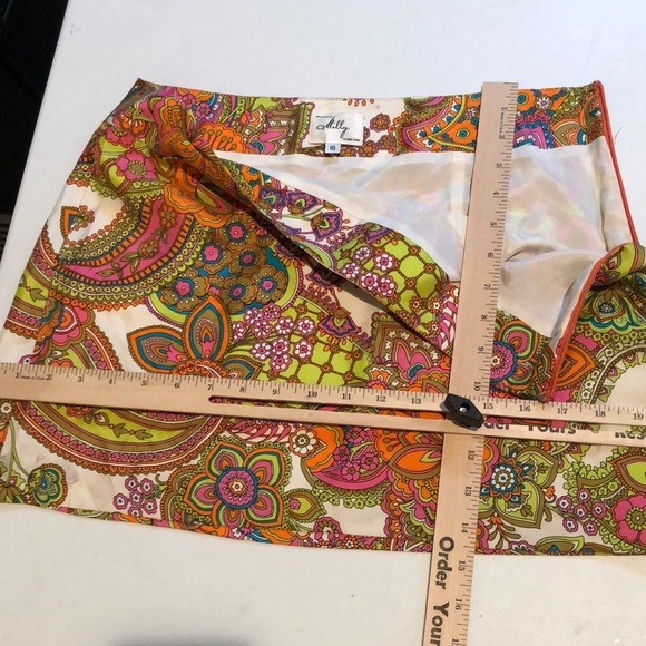 MILLY of NEW YORK size 10-12 multi colored paisley print Mini Skirt & tunic - Picture 2 of 16